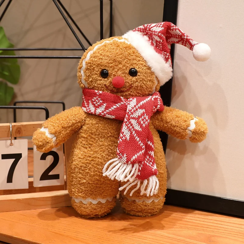 gingerbread man gosedjur som plyschkudde med mössa och halsduk i julstil, 25–35 cm 9 gingerbread man gosedjur som plyschkudde med mössa och halsduk i julstil, 25–35 cm - Bild 9