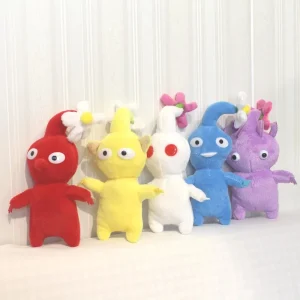 Alternative view of Pikmin-figurer som gosedjur på med blom, knopp- och bladmotiv för barn, 15 cm