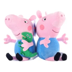 Gris gosedjur med George från Peppa Pig i gullig kawaii- och tecknad stil, 30 cm