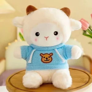 Kanin gosedjur som kramkudde med får, björn och alpacka i kawaii-stil med persikoblomma 24 Kanin gosedjur som kramkudde med får, björn och alpacka i kawaii-stil med persikoblomma