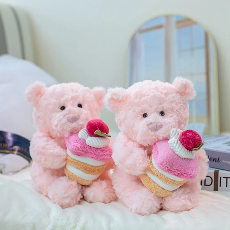 25 cm rosa kawaii björn gosedjur med kakmotiv, kramleksak och födelsedagspresent 4 25 cm rosa kawaii björn gosedjur med kakmotiv, kramleksak och födelsedagspresent - Bild 4