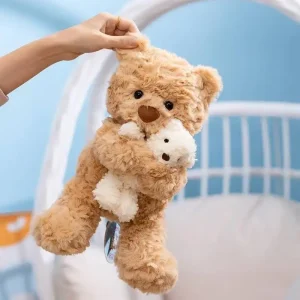 Kawaii-gosedjur som kudde med djurförälder och unge, tecknad anime-stil för barn