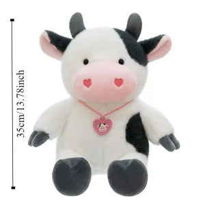 Tecknad och verklighetstrogen ko-docka i kawaii-stil, fluffig och mjuk födelsedagspresent