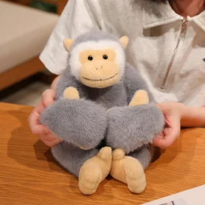 Apa gosedjur som långarmad sengångare eller orangutang, mjukt och naturtroget, 30–40 cm