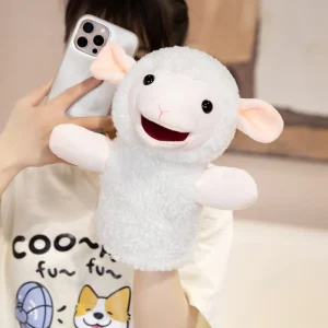 Får gosedjur som interaktiv handdocka med get-, lamm- och alpackamotiv i kawaii-stil