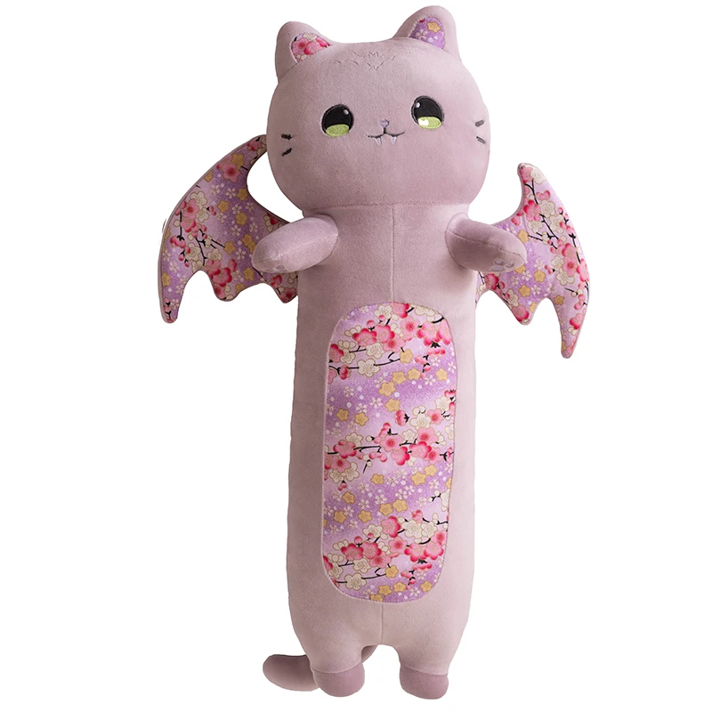 Rosa lucky cat som katt gosedjur och kramkudde med fladdermusvingar och sakurablommor 8 Rosa lucky cat som katt gosedjur och kramkudde med fladdermusvingar och sakurablommor - Bild 8