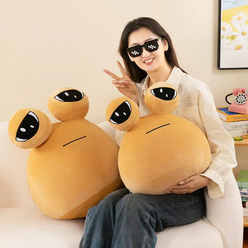 My Pet Pou-karaktärer gosedjur som plyschkudde i brunt med stora ögon, 22–55 cm 3 My Pet Pou-karaktärer gosedjur som plyschkudde i brunt med stora ögon, 22–55 cm - Bild 3
