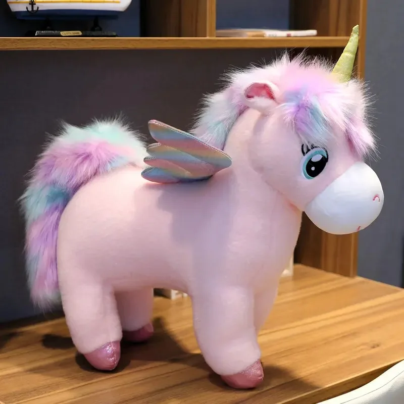 Kawaii enhörning gosedjur med vingar och fluffig man, mjuk kudde och födelsedagspresent 7 Kawaii enhörning gosedjur med vingar och fluffig man, mjuk kudde och födelsedagspresent - Bild 7