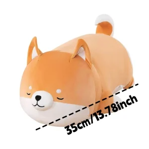 Shiba Inu som hund gosedjur, fluffig liggande soffkudde i kawaiistil, 35 cm