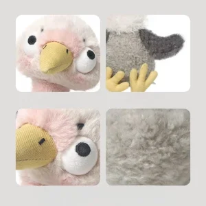 Kyckling gosedjur i kawaii-stil, kramkudde med gås, kalkon och struts för barn