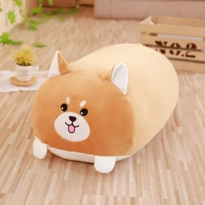 Tecknat katt gosedjur som rund kramkudde med Totoro, hund, pingvin, gris och groda, 25 cm