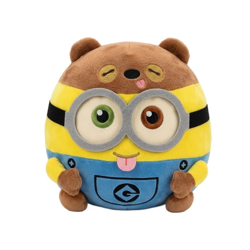 Vampyrklädd Minions-pumpabjörn i cosplaydesign, söt Halloweenprydnad för filmälskare 20 Frontbild av ett Minions-björn gosedjur med gula och bruna detaljer.