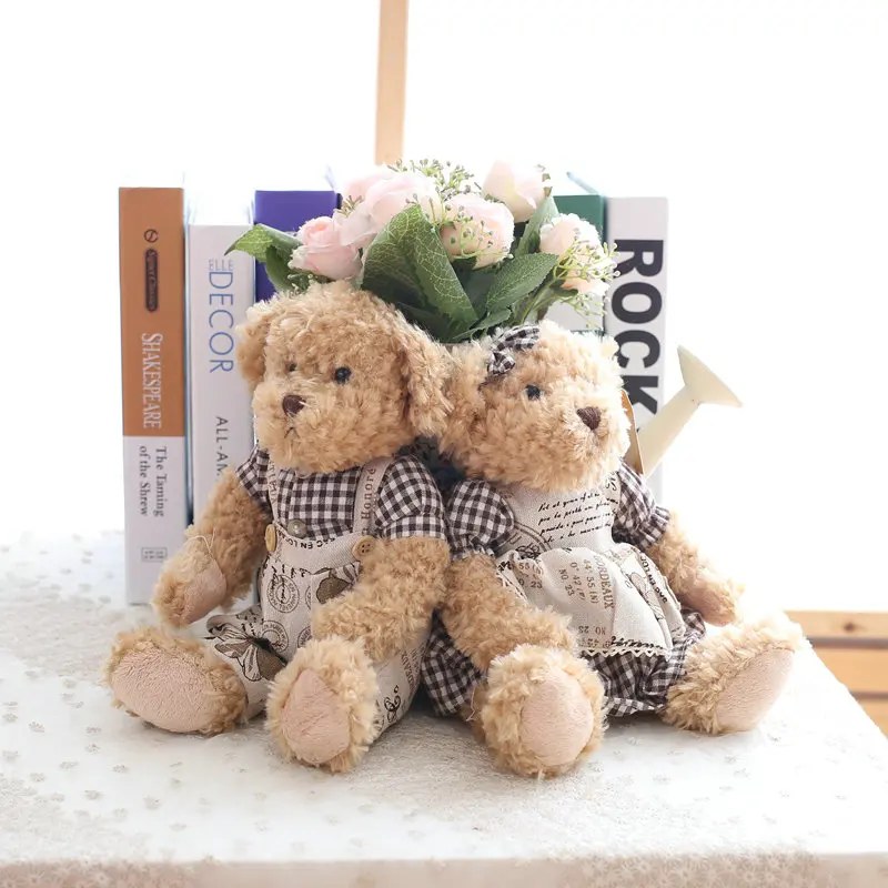 Gulligt björnpar med kläder, 2-pack björn gosedjur för barn, 26 cm, present 9 Gulligt björnpar med kläder, 2-pack björn gosedjur för barn, 26 cm, present - Bild 9