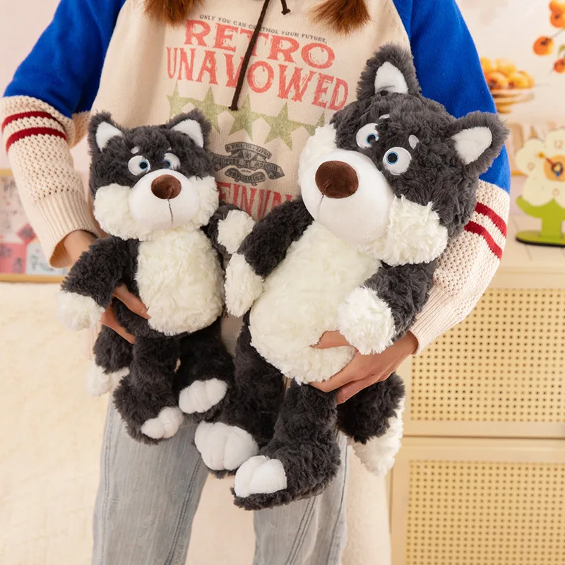 Grått wolf gosedjur i kawaii-stil, extra mjukt och kramvänligt, stort, 40–55 cm 5 Grått wolf gosedjur i kawaii-stil, extra mjukt och kramvänligt, stort, 40–55 cm - Bild 5