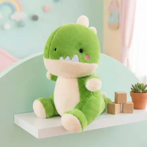 Gulligt dinosaurie gosedjur i fluffig, lekfull tecknad stil med lugnande uttryck 9 Gulligt dinosaurie gosedjur i fluffig, lekfull tecknad stil med lugnande uttryck