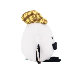 Detective Egg gosedjur med rund form, tecknad stil och animeinspirerad detektivdesign