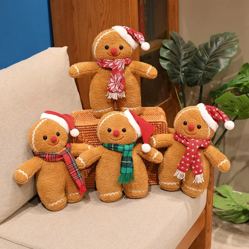 Gingerbread man gosedjur i kawaii-stil som söt julfigur med leende, 25–35 cm 2 Gingerbread man gosedjur i kawaii-stil som söt julfigur med leende, 25–35 cm - Bild 2