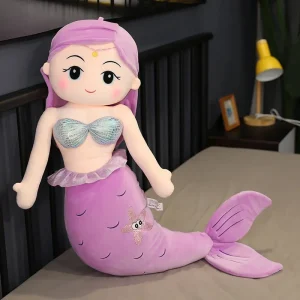 Färgglatt sjöjungfru gosedjur som havsinspirerad kudde i tecknad kawaii-stil, 45–120 cm 12 Färgglatt sjöjungfru gosedjur som havsinspirerad kudde i tecknad kawaii-stil, 45–120 cm