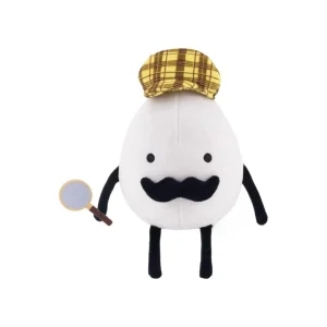 Detective Egg gosedjur med rund form, tecknad stil och animeinspirerad detektivdesign