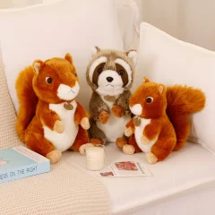 Tvättbjörn gosedjur, söt och mjuk, squirrel verklighetstrogen style, 17–30 cm