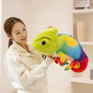 Alternative view of Chameleon gosedjur som mjuk kramkudde, söt knubbig ödla i tecknad krypande pose