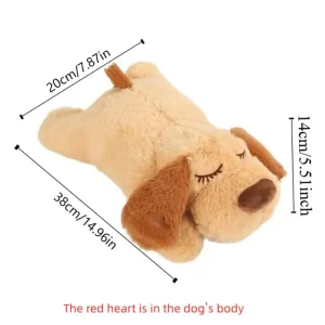 Liggande hund gosedjur med mjuk design, hjärtslag och beteendeträning för sömn 12 Liggande hund gosedjur med mjuk design, hjärtslag och beteendeträning för sömn
