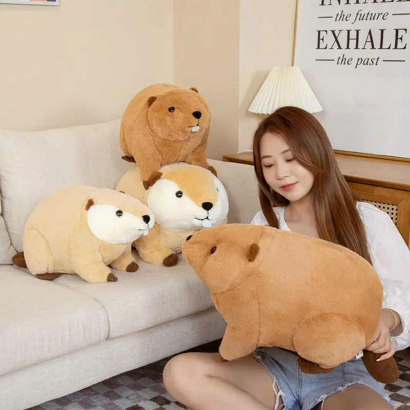 Kawaii-inspirerat nutria gosedjur som verklighetstrogen kramkudde med bävermotiv, 45–60 cm 1 Kawaii-inspirerat nutria gosedjur som verklighetstrogen kramkudde med bävermotiv, 45–60 cm
