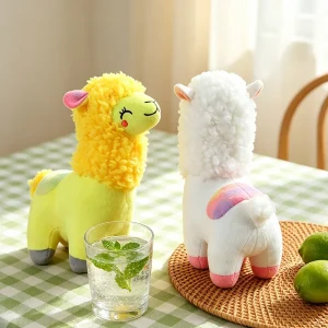Fluffiga gosedjur i flera figurvarianter, höga, i vitt, gult, rosa och blått, 25 cm