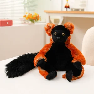 Madagascar apa lemur gosedjur med söta, realistiska ringstjärtslemurer och krönta lemurer