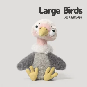 Kyckling gosedjur i kawaii-stil, kramkudde med gås, kalkon och struts för barn
