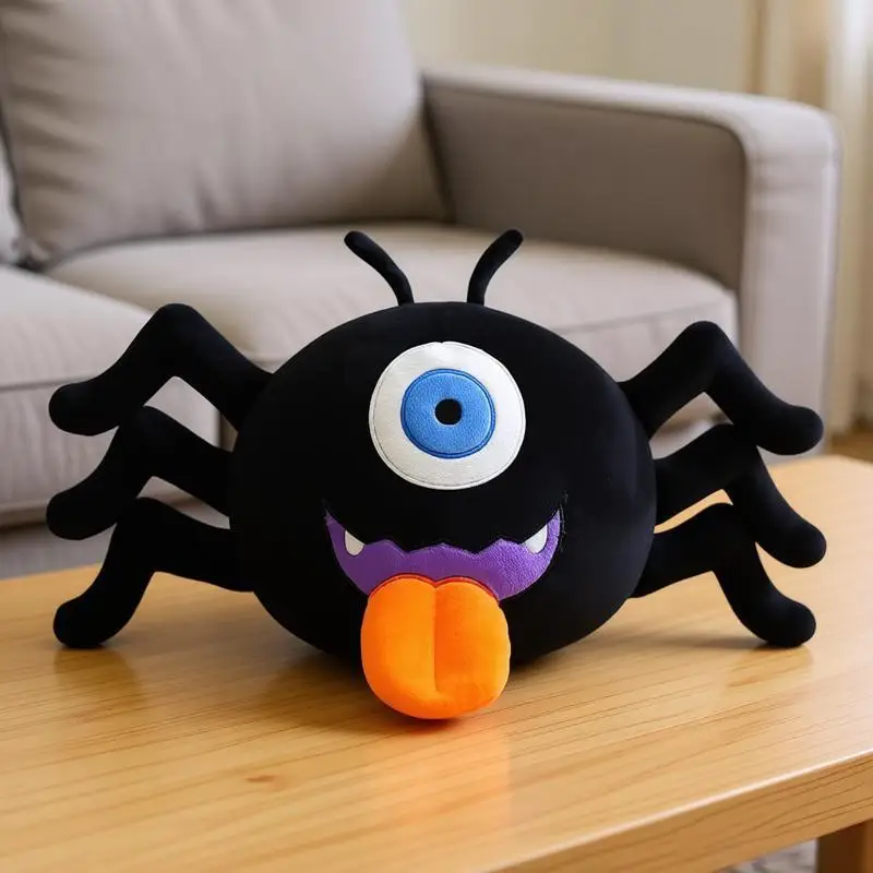 Ett enögt svart kawaii spider gosedjur för skämt, barnkalas och dekoration, 25–30 cm 5 Ett enögt svart kawaii spider gosedjur för skämt, barnkalas och dekoration, 25–30 cm - Bild 5