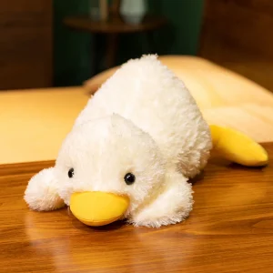 Anka gosedjur som gul kramkudde med söt kawaii-design och festlig pose, 45–75 cm