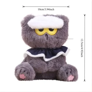 Kattgosedjur som nyckelring med molnmotiv och argt animeuttryck i kawaii-stil