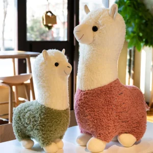 Alpaca gosedjur som stor plyschkudde i gullig, trendig kawaii-stil, 28–80 cm