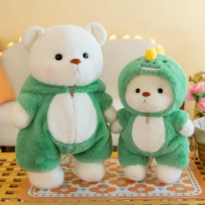 Lina Bear, kawaii björn gosedjur i kläder, tecknad flickbjörn för barnrummet, 30–40 cm