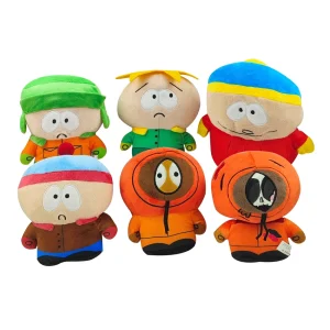 Stan gosedjur från South North Parks, kuddfigur i tecknad stil med Kyle, Kenny och Cartman