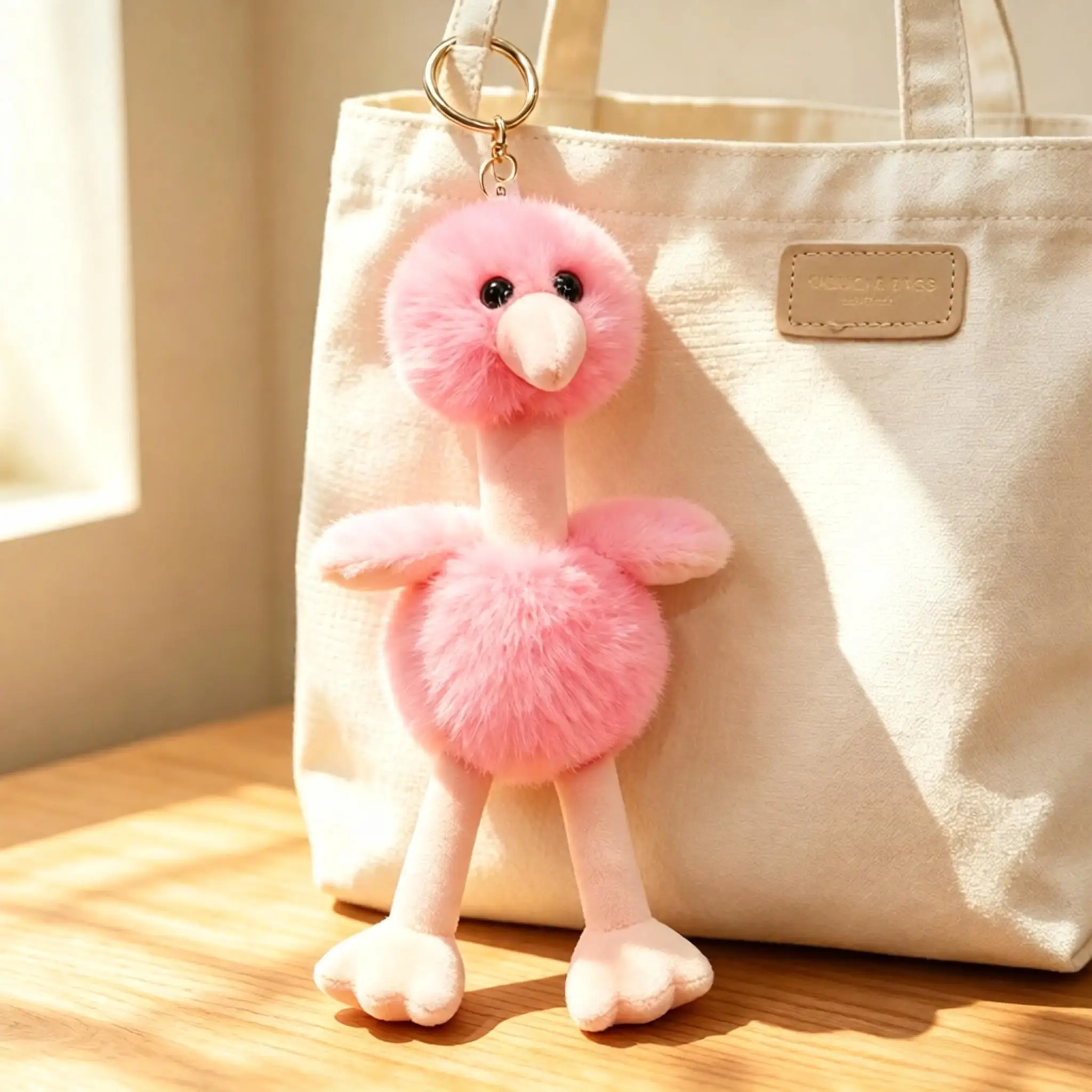 Söt och fluffig strutsfigur 20 cm som ryggsäcks- och väskhänge, dekoration för skrivbord 10 Söt och fluffig strutsfigur 20 cm som ryggsäcks- och väskhänge, dekoration för skrivbord - Bild 10