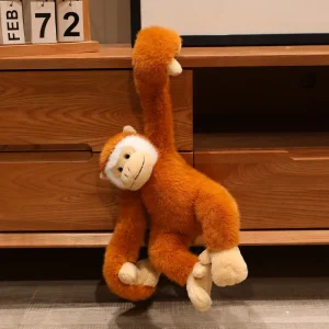 Apa gosedjur som långarmad sengångare eller orangutang, mjukt och naturtroget, 30–40 cm