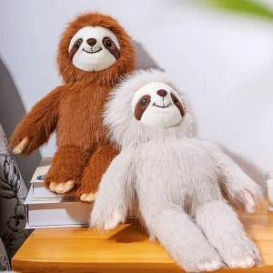 Sloth gosedjur med lång päls, leende ansikte och verklighetstroget utseende, 40–50 cm 8 Sloth gosedjur med lång päls, leende ansikte och verklighetstroget utseende, 40–50 cm