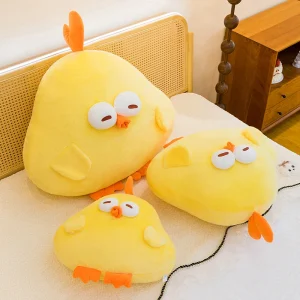Alternative view of Gult Dundun-gosedjur som kawaii kuddfigur, ett tecknat kyckling gosedjur för barn