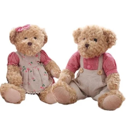 Gulligt björnpar med kläder, 2-pack björn gosedjur för barn, 26 cm, present 7 Gulligt björnpar med kläder, 2-pack björn gosedjur för barn, 26 cm, present - Bild 7