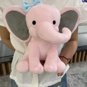 Elefant gosedjur, 25 cm, grått och rosa med kawaii-design för barnrum och som gåva 11 Elefant gosedjur, 25 cm, grått och rosa med kawaii-design för barnrum och som gåva