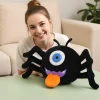 Ett enögt svart kawaii spider gosedjur för skämt, barnkalas och dekoration, 25–30 cm