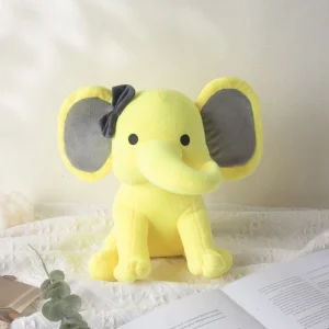 Mjukt, sött och fluffigt elefant gosedjur i rosa, blå, lila och regnbågsfärger, 25 cm