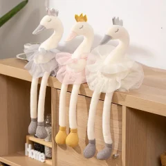 Swan gosedjur som plyschkudde, Skirt och rosa, 40–60 cm