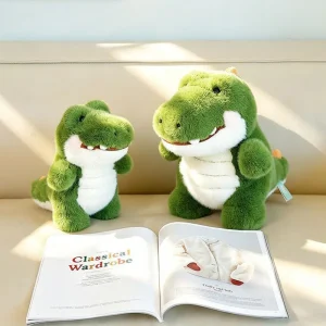 Krokodil gosedjur som fluffig kudde i grön kawaii-stil med sött uttryck, 25–48 cm 12 Krokodil gosedjur som fluffig kudde i grön kawaii-stil med sött uttryck, 25–48 cm