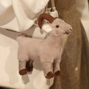 Mjuk och fluffig getfigur i tecknad dockstil med nyckelring, 16–30 cm 13 Mjuk och fluffig getfigur i tecknad dockstil med nyckelring, 16–30 cm