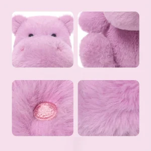 Hippo gosedjur, Purple (lavender) och söt, lila flodhäst sittande mjukisdjur, 26 cm