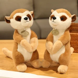 Alternative view of Meerkat gosedjur i naturtrogen lemurdesign, mjukt anime-djur för skrivbord och barn