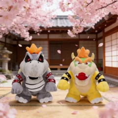 Bowser gosedjur i stående pose med Dry Bowser, gullig och mjuk design, 25 cm
